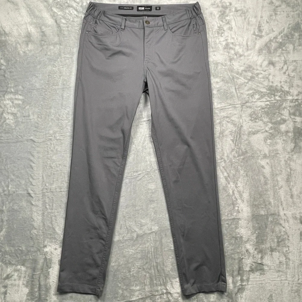 Barbell Apparel Slim Athletic Fit Pants Mens Grey Performance Chino Commuter 32